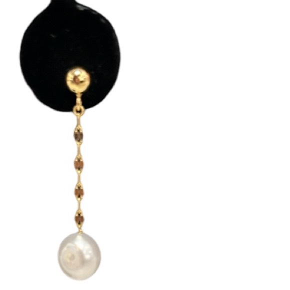 NWT JTV 18k gold plated 925 sterling silver freshwater pearl drop earrings - Picture 5 of 9